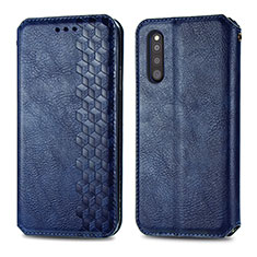 Custodia Portafoglio In Pelle Cover con Supporto S01D per Samsung Galaxy A41 SC-41A Blu