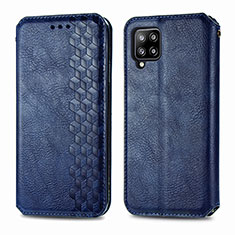 Custodia Portafoglio In Pelle Cover con Supporto S01D per Samsung Galaxy A42 5G Blu