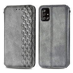 Custodia Portafoglio In Pelle Cover con Supporto S01D per Samsung Galaxy A51 4G Grigio