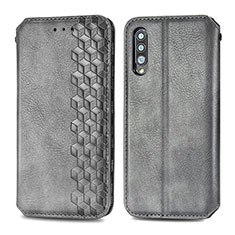 Custodia Portafoglio In Pelle Cover con Supporto S01D per Samsung Galaxy A70 Grigio