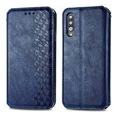 Custodia Portafoglio In Pelle Cover con Supporto S01D per Samsung Galaxy A70S Blu