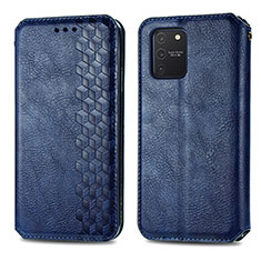 Custodia Portafoglio In Pelle Cover con Supporto S01D per Samsung Galaxy A91 Blu