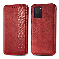 Custodia Portafoglio In Pelle Cover con Supporto S01D per Samsung Galaxy A91 Rosso