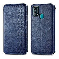 Custodia Portafoglio In Pelle Cover con Supporto S01D per Samsung Galaxy F41 Blu