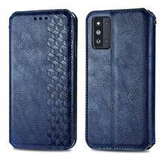Custodia Portafoglio In Pelle Cover con Supporto S01D per Samsung Galaxy F52 5G Blu