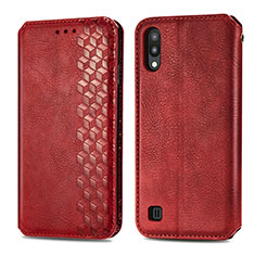 Custodia Portafoglio In Pelle Cover con Supporto S01D per Samsung Galaxy M10 Rosso