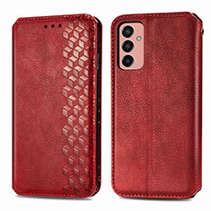 Custodia Portafoglio In Pelle Cover con Supporto S01D per Samsung Galaxy M13 4G Rosso