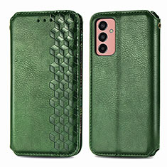 Custodia Portafoglio In Pelle Cover con Supporto S01D per Samsung Galaxy M13 4G Verde