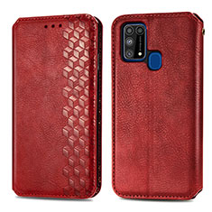 Custodia Portafoglio In Pelle Cover con Supporto S01D per Samsung Galaxy M21s Rosso