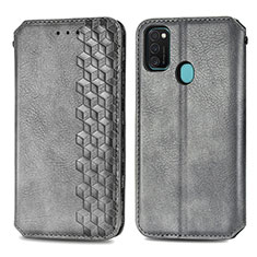 Custodia Portafoglio In Pelle Cover con Supporto S01D per Samsung Galaxy M30s Grigio