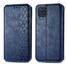 Custodia Portafoglio In Pelle Cover con Supporto S01D per Samsung Galaxy M32 4G Blu
