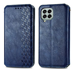 Custodia Portafoglio In Pelle Cover con Supporto S01D per Samsung Galaxy M33 5G Blu