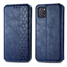 Custodia Portafoglio In Pelle Cover con Supporto S01D per Samsung Galaxy M60s Blu