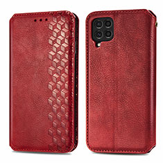 Custodia Portafoglio In Pelle Cover con Supporto S01D per Samsung Galaxy M62 4G Rosso