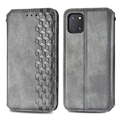 Custodia Portafoglio In Pelle Cover con Supporto S01D per Samsung Galaxy Note 10 Lite Grigio