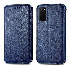 Custodia Portafoglio In Pelle Cover con Supporto S01D per Samsung Galaxy S20 5G Blu