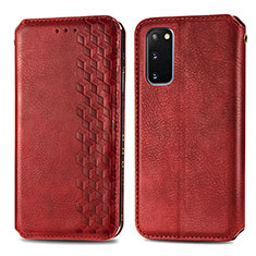 Custodia Portafoglio In Pelle Cover con Supporto S01D per Samsung Galaxy S20 5G Rosso