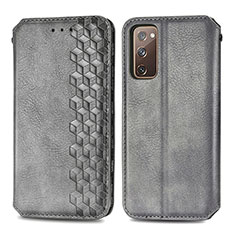 Custodia Portafoglio In Pelle Cover con Supporto S01D per Samsung Galaxy S20 FE (2022) 5G Grigio