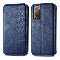 Custodia Portafoglio In Pelle Cover con Supporto S01D per Samsung Galaxy S20 FE 5G Blu