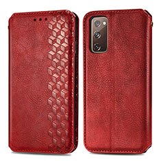 Custodia Portafoglio In Pelle Cover con Supporto S01D per Samsung Galaxy S20 FE 5G Rosso