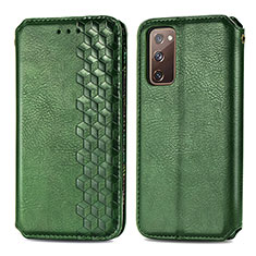 Custodia Portafoglio In Pelle Cover con Supporto S01D per Samsung Galaxy S20 FE 5G Verde