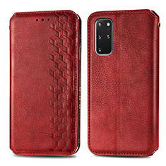 Custodia Portafoglio In Pelle Cover con Supporto S01D per Samsung Galaxy S20 Plus 5G Rosso