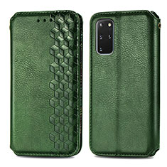 Custodia Portafoglio In Pelle Cover con Supporto S01D per Samsung Galaxy S20 Plus Verde