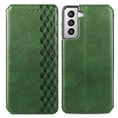 Custodia Portafoglio In Pelle Cover con Supporto S01D per Samsung Galaxy S22 Plus 5G Verde