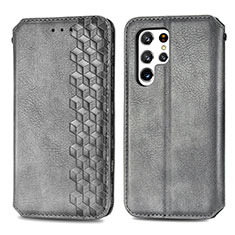 Custodia Portafoglio In Pelle Cover con Supporto S01D per Samsung Galaxy S23 Ultra 5G Grigio