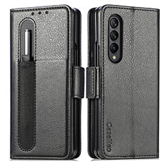 Custodia Portafoglio In Pelle Cover con Supporto S01D per Samsung Galaxy Z Fold3 5G Nero