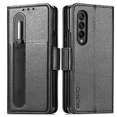 Custodia Portafoglio In Pelle Cover con Supporto S01D per Samsung Galaxy Z Fold4 5G Nero