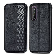 Custodia Portafoglio In Pelle Cover con Supporto S01D per Sony Xperia 1 II Nero