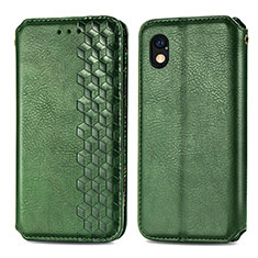 Custodia Portafoglio In Pelle Cover con Supporto S01D per Sony Xperia Ace III Verde