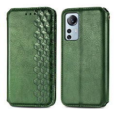 Custodia Portafoglio In Pelle Cover con Supporto S01D per Xiaomi Mi 12X 5G Verde