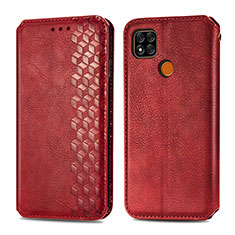 Custodia Portafoglio In Pelle Cover con Supporto S01D per Xiaomi Redmi 10A 4G Rosso