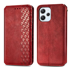 Custodia Portafoglio In Pelle Cover con Supporto S01D per Xiaomi Redmi 12 4G Rosso