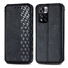 Custodia Portafoglio In Pelle Cover con Supporto S01D per Xiaomi Redmi Note 11 Pro+ Plus 5G Nero