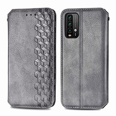 Custodia Portafoglio In Pelle Cover con Supporto S01D per Xiaomi Redmi Note 9 4G Grigio