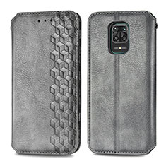 Custodia Portafoglio In Pelle Cover con Supporto S01D per Xiaomi Redmi Note 9 Pro Grigio