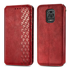 Custodia Portafoglio In Pelle Cover con Supporto S01D per Xiaomi Redmi Note 9 Pro Rosso