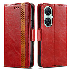 Custodia Portafoglio In Pelle Cover con Supporto S02D per Huawei Nova 11i Rosso