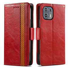 Custodia Portafoglio In Pelle Cover con Supporto S02D per Motorola Moto Edge 20 Lite 5G Rosso