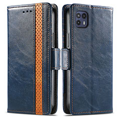 Custodia Portafoglio In Pelle Cover con Supporto S02D per Motorola Moto G50 5G Blu