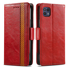 Custodia Portafoglio In Pelle Cover con Supporto S02D per Motorola Moto G50 5G Rosso