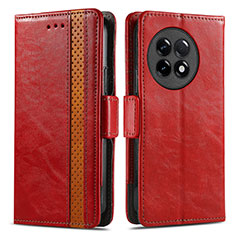 Custodia Portafoglio In Pelle Cover con Supporto S02D per OnePlus Ace 2 Pro 5G Rosso
