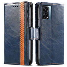 Custodia Portafoglio In Pelle Cover con Supporto S02D per OnePlus Nord N300 5G Blu