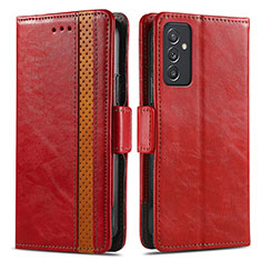 Custodia Portafoglio In Pelle Cover con Supporto S02D per Samsung Galaxy A05s Rosso