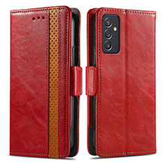 Custodia Portafoglio In Pelle Cover con Supporto S02D per Samsung Galaxy A15 5G Rosso