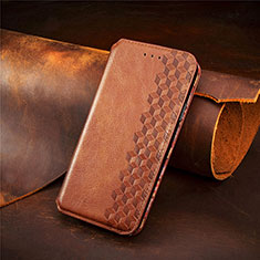 Custodia Portafoglio In Pelle Cover con Supporto S02D per Samsung Galaxy A41 SC-41A Marrone