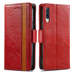 Custodia Portafoglio In Pelle Cover con Supporto S02D per Samsung Galaxy A50S Rosso